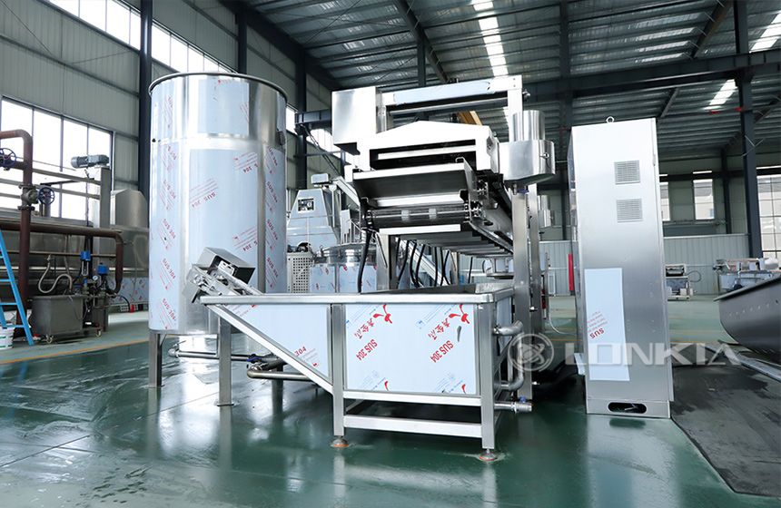 Continuous Eggplant Deep Fryer Machine