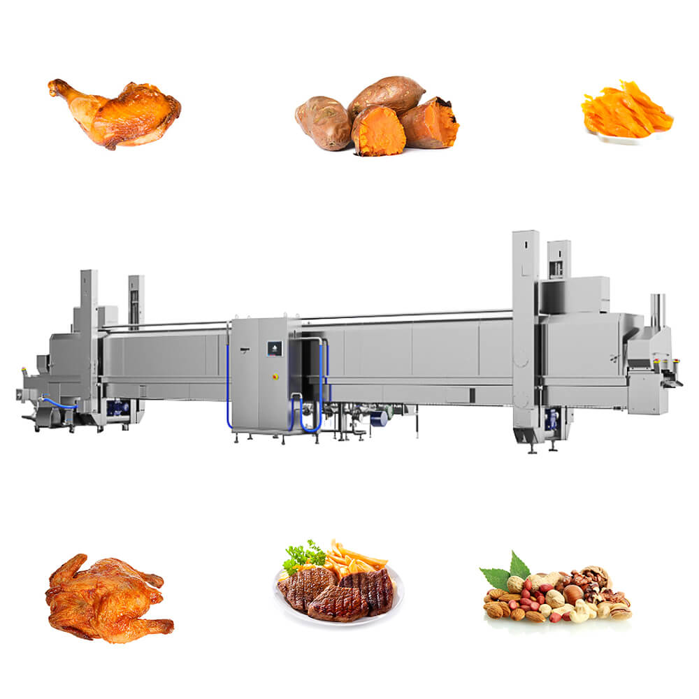 Linear oven baking chicken products